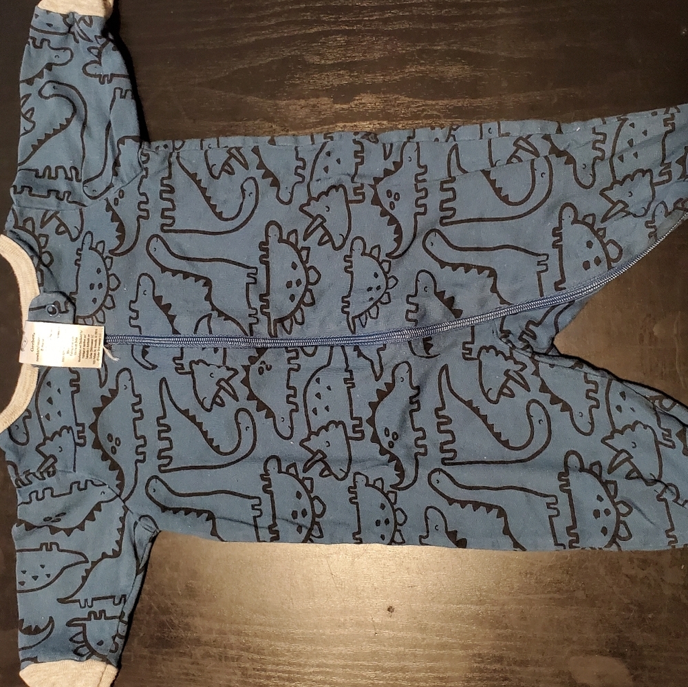 Newborn Little Boy Dino Footie PJ's